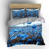 Blue Floral Three-Piece Set Soft Comfortable Duvet Cover Bedding Set Included 1*Duvet Cover & 2*Pillowcases, Gift