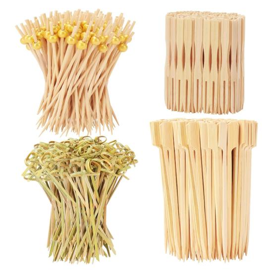 

Набор из 500 палочек для коктейлей, 4 вида и 3 размера, длинные бамбуковые шпажки для закусок, напитков, десертов, декоративные деревянные палочки для вечеринок 1 Set