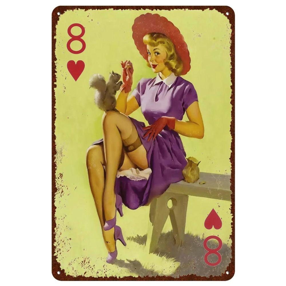 Pin-Up Girl Retro Metallwand Schild 30x20cm