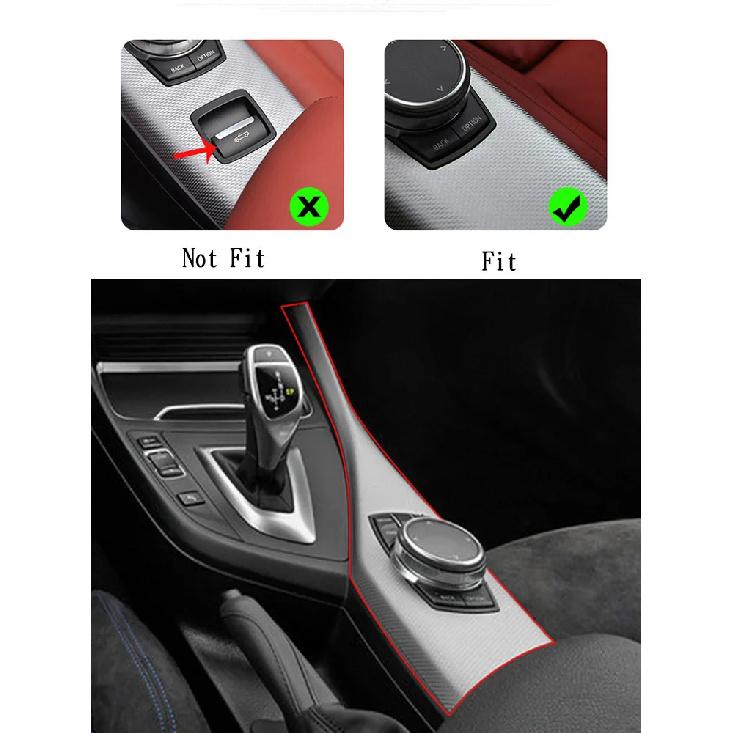 Para BMW Serie 1 F20 F21 116I 118I 12-18 Serie 2 F22 F23 ABS Fibra de Carbono Panel Multimedia Pegatinas Decorativas Accesorios para Coche