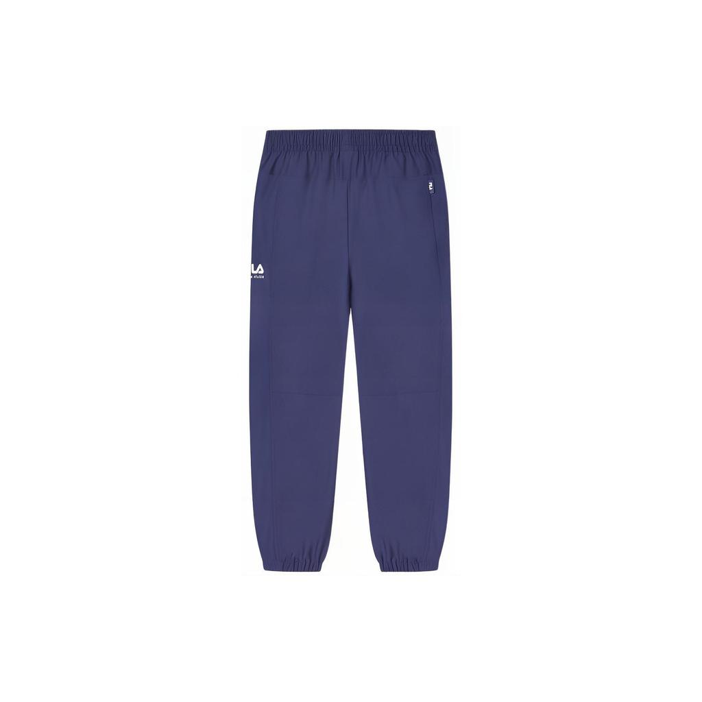 Fila Einfarbige konische lässige gewebte gestrickte Sporthosen Herren Hosen Tiefblau F11M419804F-NV