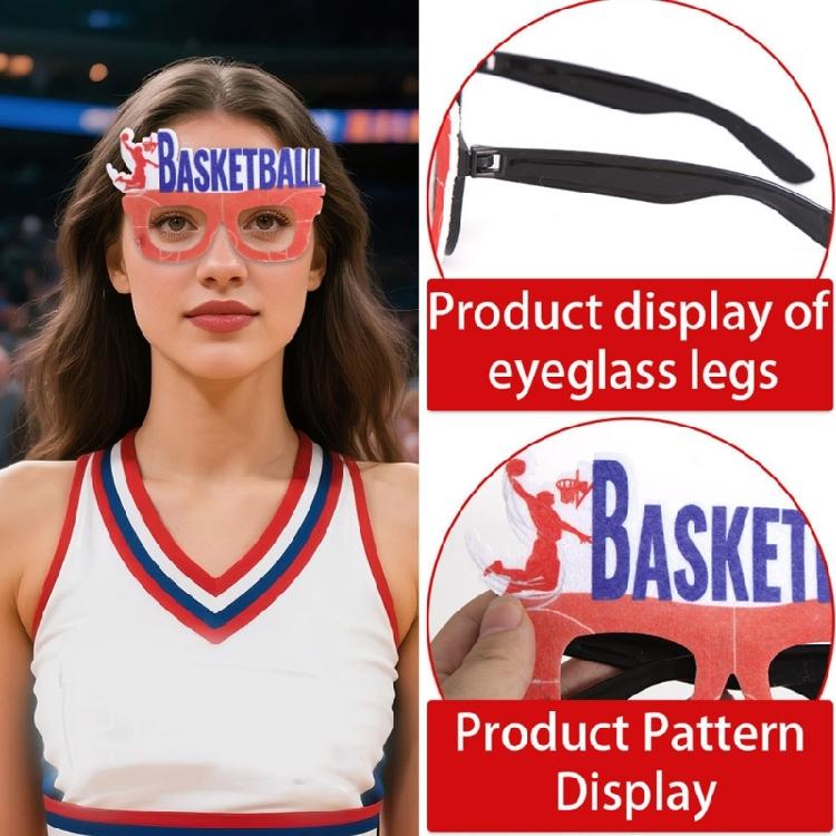 Plastic Basketball Eyeglass Basketball Glasses Frame Photo Booth Props Basketball Game Eyeglass Eyewear Gifts Women Men