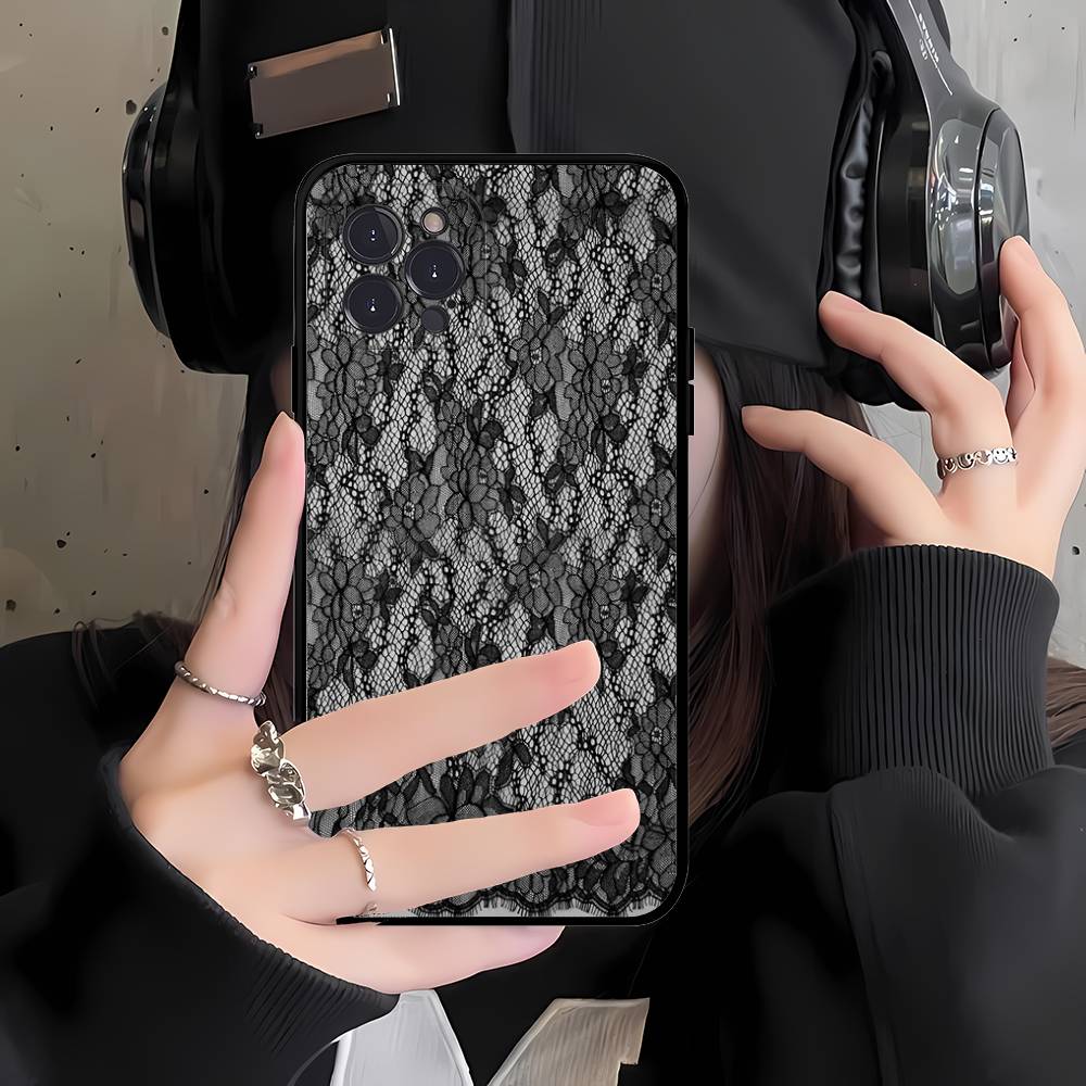 Lace Style Cool Girl Phone Case For IPhone 16 17 Air 15 14 13 12 11 Pro Max 16E Plus Fundas