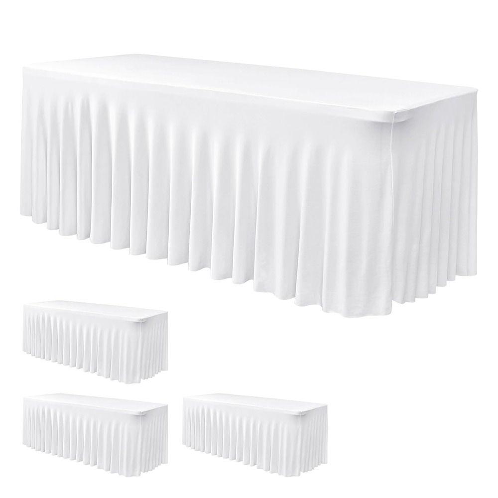 Elastic Table Skirt 4/6FT Table Cover New Stretch Tablecloth  Wedding Events
