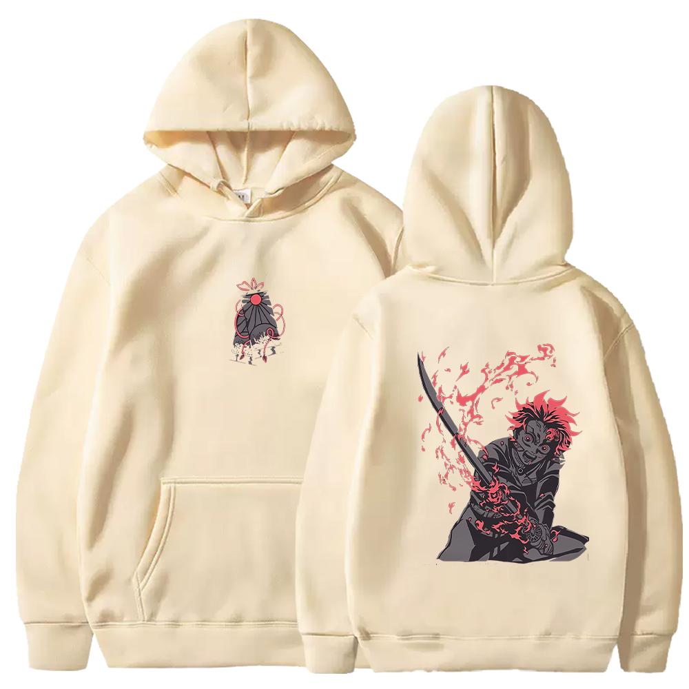 Demon Slayer Tanjirou Manga Hoodies Harajuku Hip Hop Y2k Sweatshirts Fall Winter Fleece Loose Streetwear Men Women Clothing