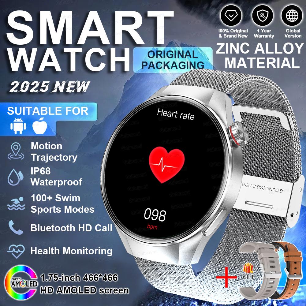 New HD Bluetooth Call GPS Tracker Smart Watch Heart Rate Blood Oxygen Health Monitor IP68 Waterproof Sports SmartWatch Men