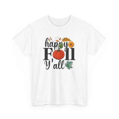 Fall Aesthetic T-shirt Tops Tees Unisex | Autumn Leaves Pumpkin Spice Tee | Happy Fall Y'all Tee