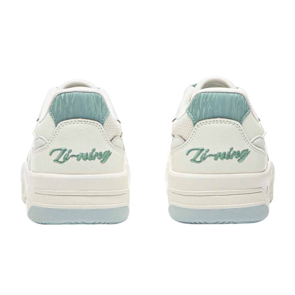 Li Ning Sports Life Collection Skateboard Shoes Women's Low Top Champagne White/Chalk Gray AGCW044-7