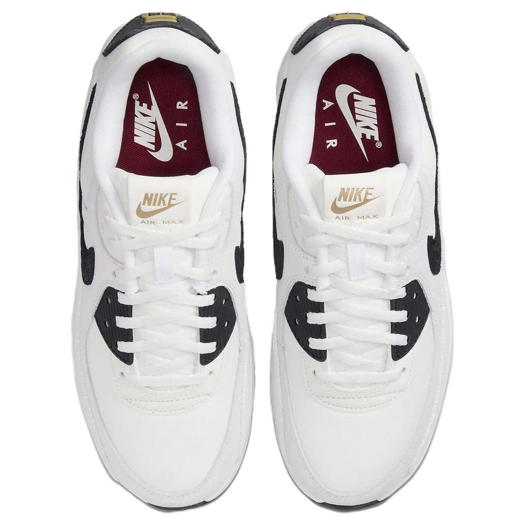 Nike Air Max 90 LV8 White Metallic Gold Black Women's Sneakers Casual Shoes HQ3497-100