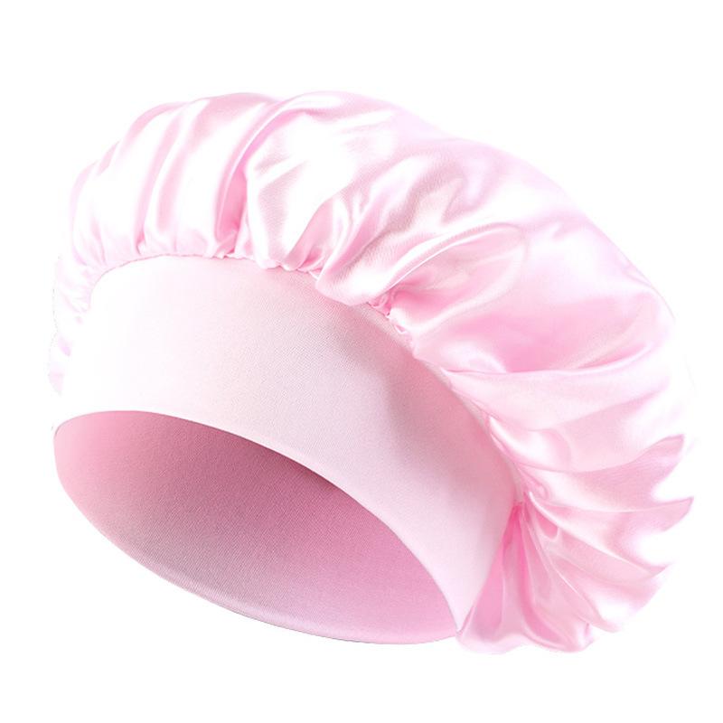 Children's satin nightcap, elastic wide-brimmed round hat, hair care headscarf hat, hot-selling spot TJM-301