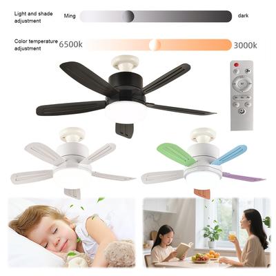 2 In 1 Hanging Fan with LED Lantern Remote Control Silent Ceiling Fan Universal Dimming Fan for Dining Room Bedroom Living Room