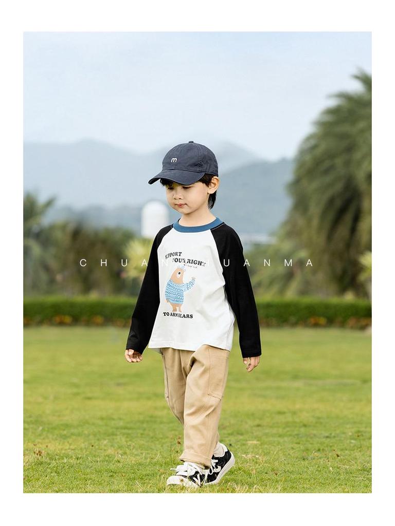 Camisetas de Desenho Animado Infantil Nausicaa 2025 Primavera - Cores Contrastantes para Meninos e Meninas, Versátil, Estilo Coreano Fofo