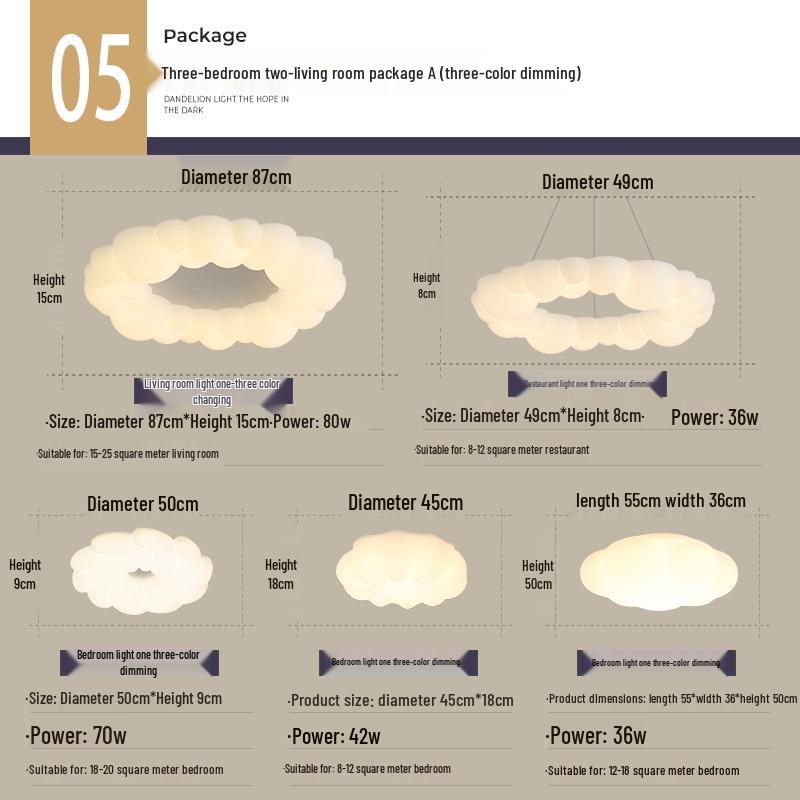 Nordic Modern Minimalist Cream Bubble Ceiling Light for Master Bedroom