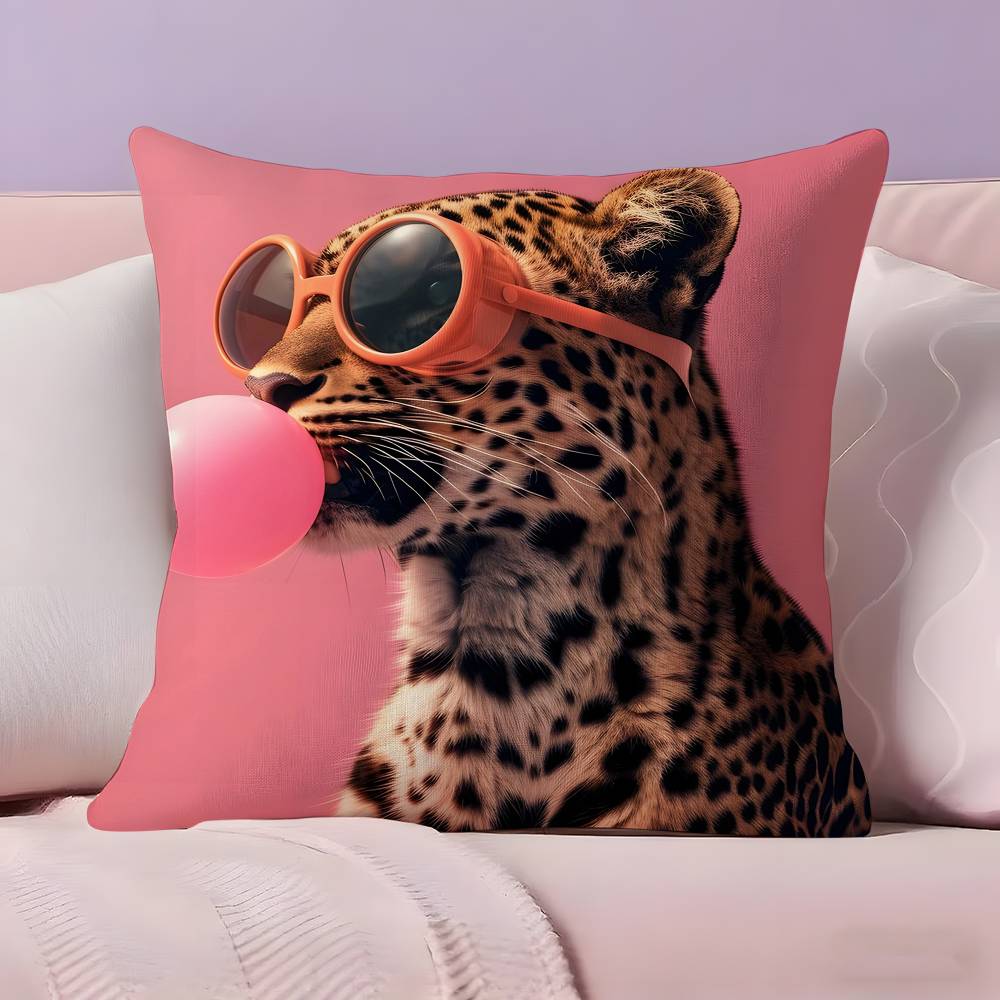 Vibrant Animal Bubble Fashion Tiger Pillow Case  Ultra Soft Skin Friendly Fabric Cloud Like Comfort & Concealed Zipper