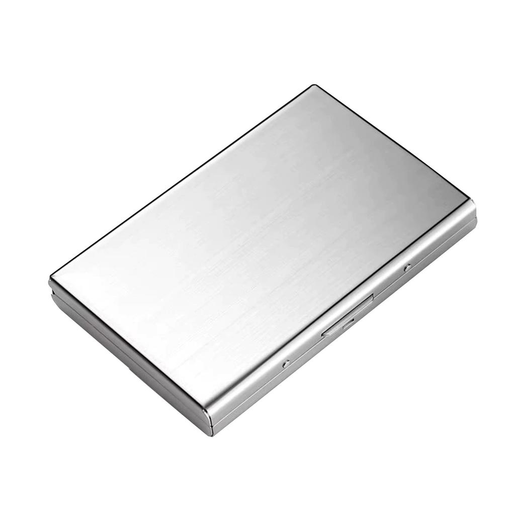 Sleek Aluminum Business Card Holder Slim Design, Secure Closure, Holds 20 Cards, Elegant Blue Finish