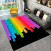 Illusion Regnbue Kromatisk Farge Områdeteppe, Teppe for Hjem Stue Soverom Sofa Dørmatte Dekor, barn Sklisikker Gulvmatte 3D