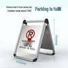 Stainless Steel No Parking, Caution Slippery, A-Frame Folding Sign