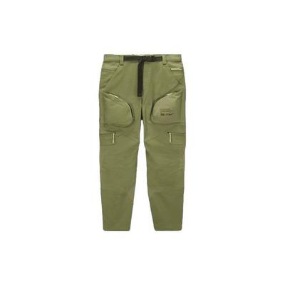ISPA Series Casual Pants With Belt Zipper and Patch Unisex Bottoms Green FB2713-334