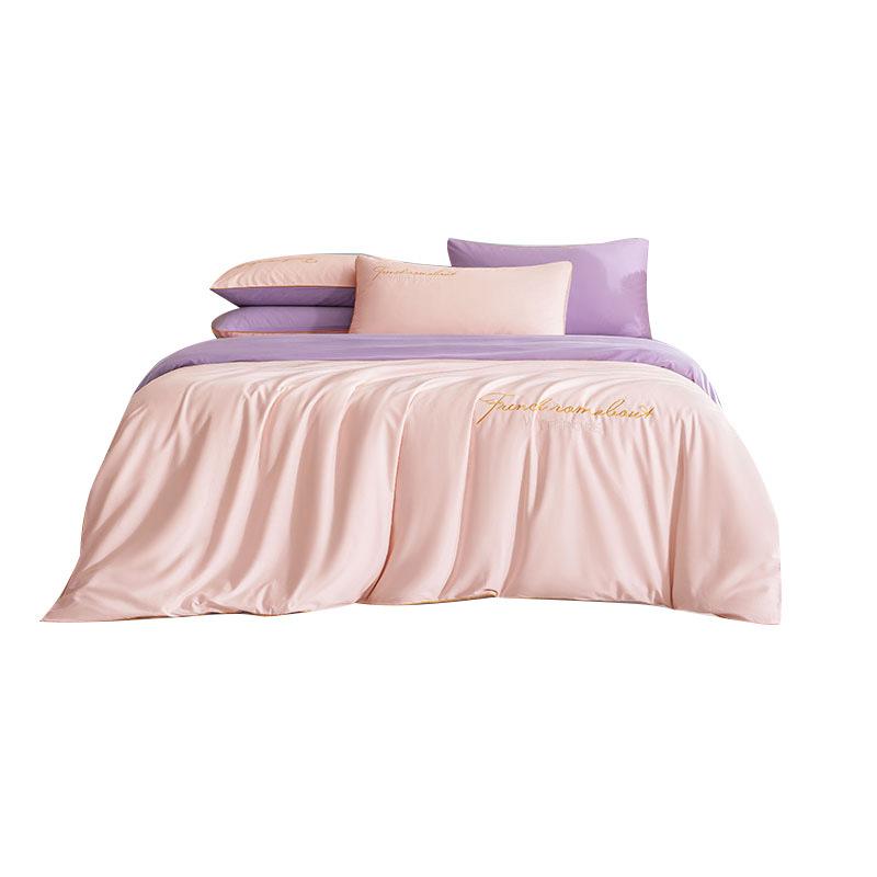 Premium Sense 120S Long-Staple Cotton Pure Cotton 4Pcs Set Cotton Embroidered Quilt Cover Bed Sheet Sleeping Naked Skin-Friendly Bedding