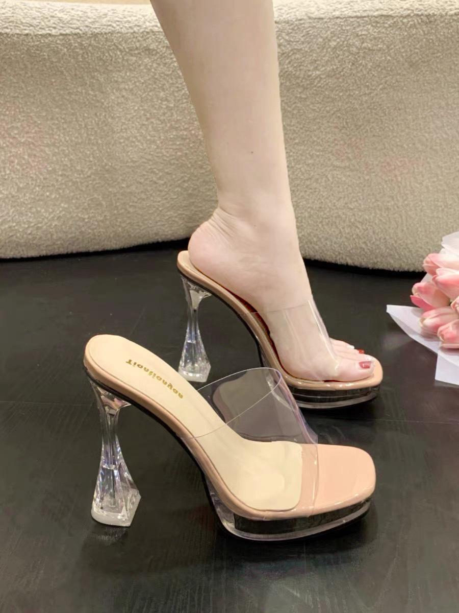 

Туфли на очень высоком каблуке с толстым каблуком и босоножками hate sky высокие туфли для подиума маленькие прозрачные хрустальные туфли для танцев на шесте женские 43