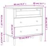 SENJA Drawer Chest Rattan Look Black 80 x 40 x 80 cm Pine Wood