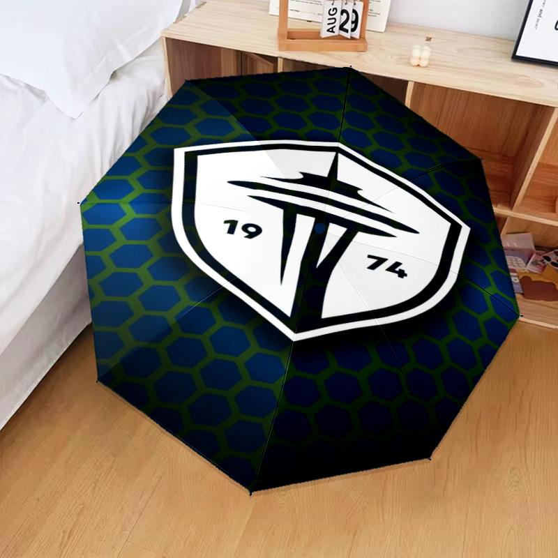 1PC Fc Crest Design Printed Umbrella Folding umbrella, automatic umbrella 8-Frame for Travel, camping Fan gifts Christmas Gifts