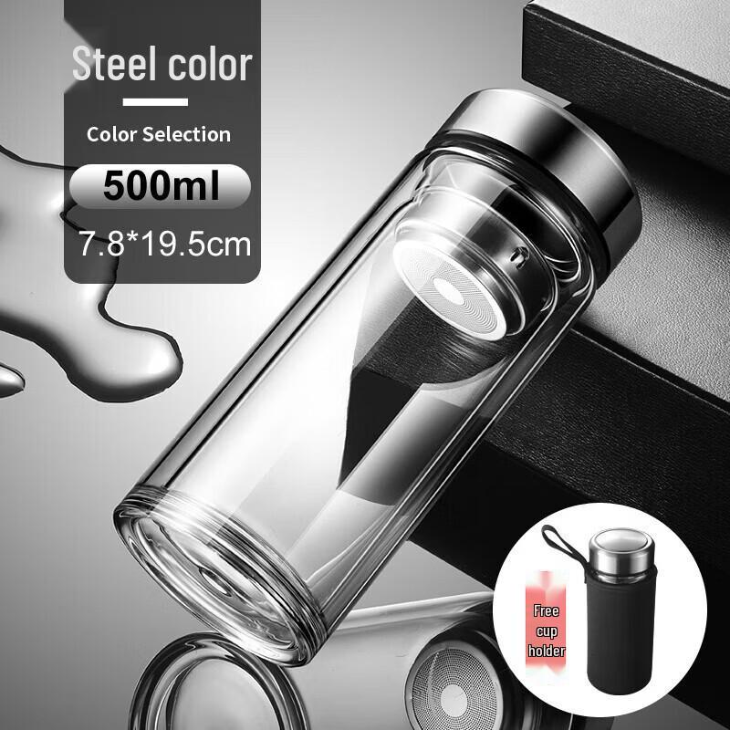 Zhimei Global Men s Double-Layer High Borosilicate Glass Tea Cup
