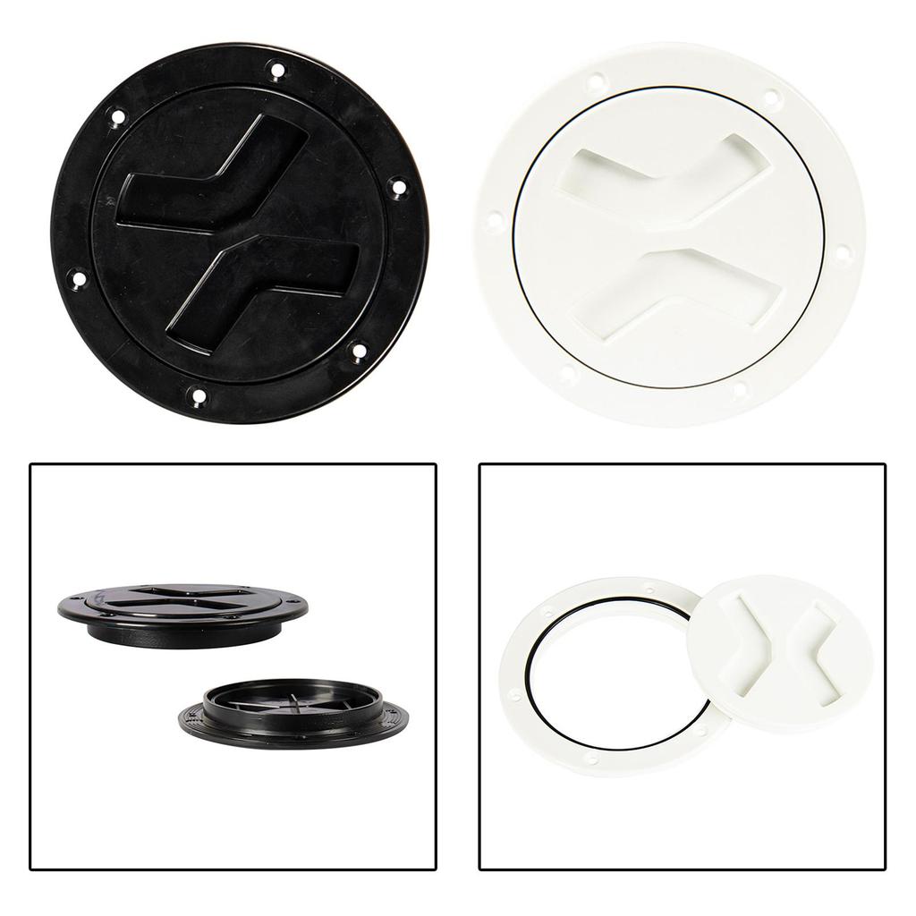 Marine Boat 4 inch Access Port Hatch Cover Out Deck Plate O-Ring Sealed Inspection Hatch Cover Fit for Anti Aging ABS Material