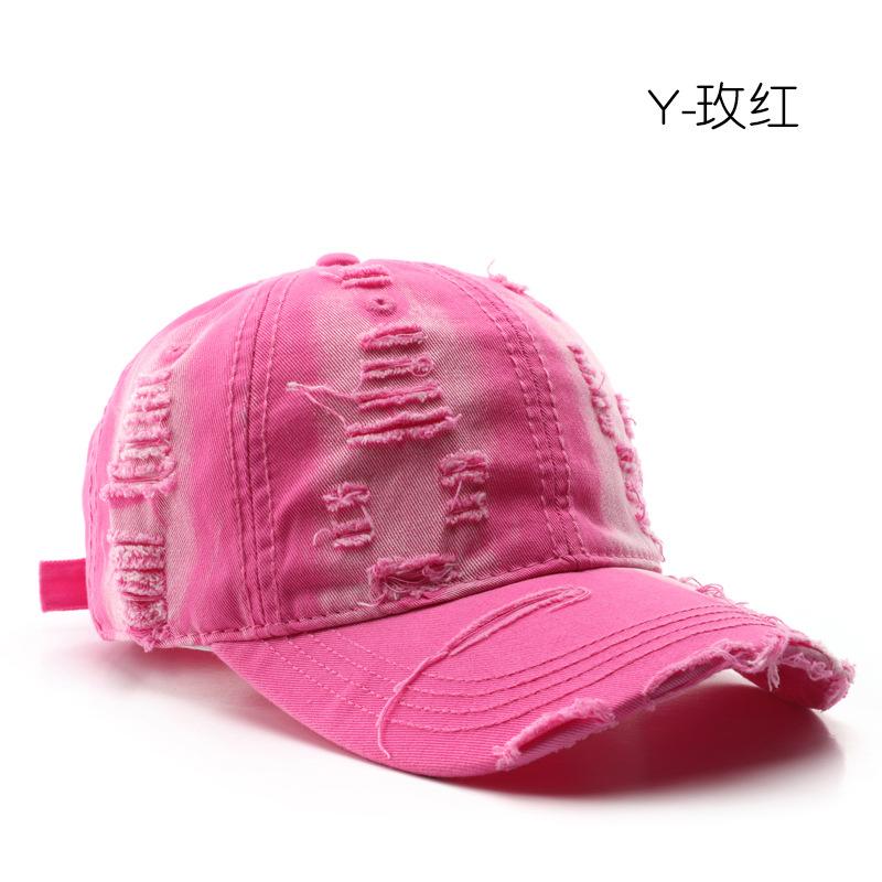 Spring and Autumn Solid Color Washed Hole Light Board Baseball Cap Outdoor Travel Sunscreen Shade Cap