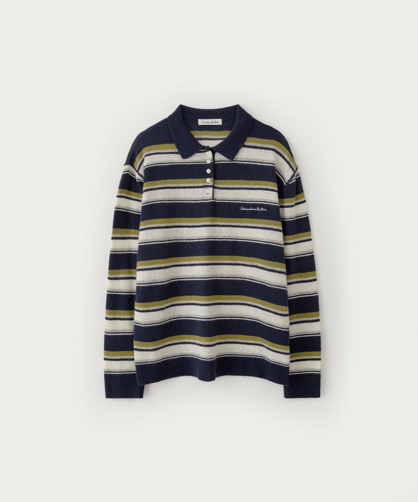 Sseomweeobeoteo Cope Stripe Knit - Navy