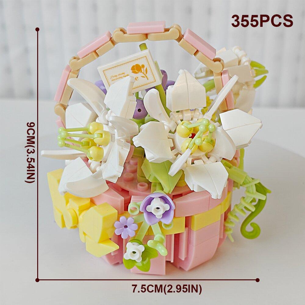 HUIQIBAO MOC Flower Model Micro Building Block DIY Eternal Bouquet Home Desk Desk Plant Decoration Brick Girl Gift Children Toy
