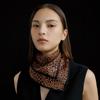 Leopard Square Silk Scarf 50   Camel