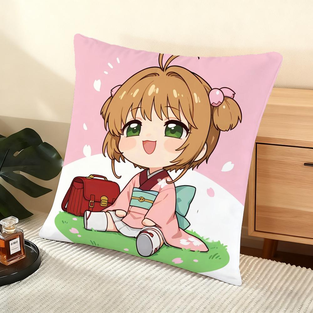 CCardcaptor SSakura Cushion Cover Soft Short Plush Pillow Cover Smooth Cozy Texture Aesthetic Cushion Case Home Decor