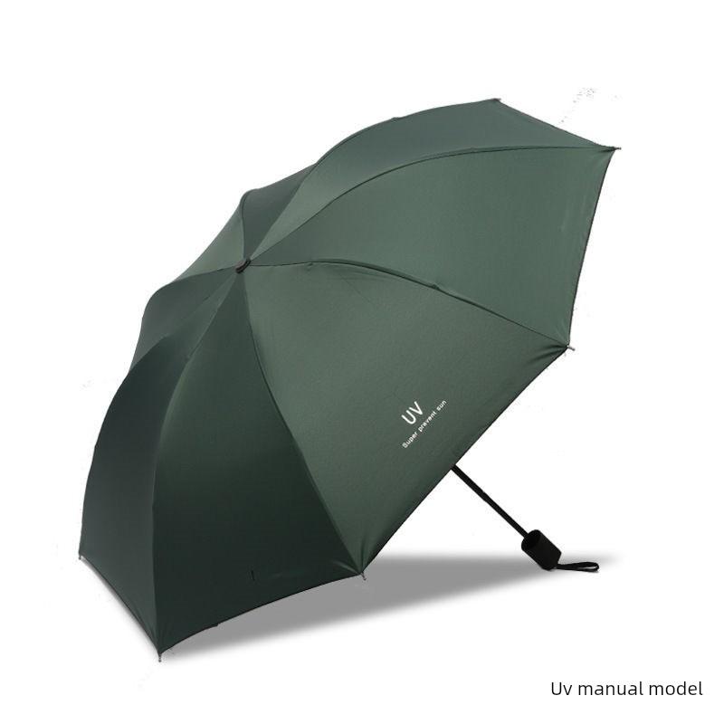 Ten-Rib Extra-Large Folding Umbrella, Uv Protection Umbrella for Three People, Dual-Use for Sun and Rain, Enlarged Manual 70% off Sun Umbrella