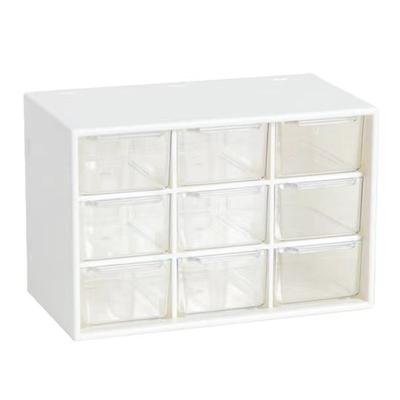 Desktop Organizer 9 Drawers Dustproof Multifunctional Easy To Clean Desk Storage Box for Jewelry