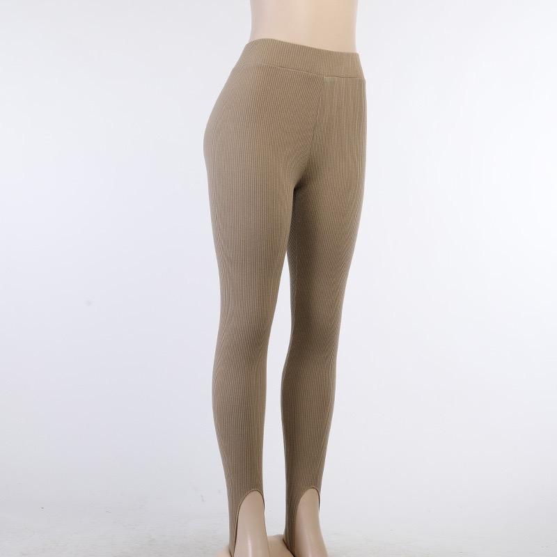 Skinny Strickhose mit hoher Taille und Schritt-auf-Fuß-Design, warme Winter-Leggings mit schmaler elastischer Taille, lässige Streetwear für Damen