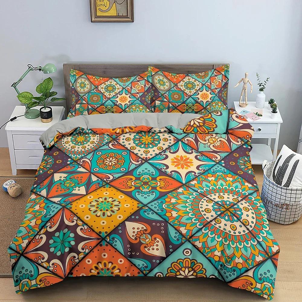 3D Printed Bohemian Duvet Cover Set Ethnic Mandala Bedding Set For Bedroom Quilt Cover King Twin Single Size Home Textile