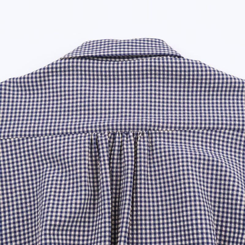 Camisa a Cuadros con Mangas Abullonadas Estilo Universitario para Mujer Otoño 2025