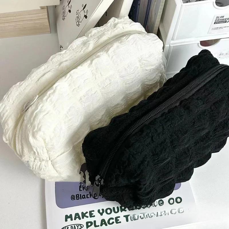 High-Color Value Cream Puff Pencil Case - Cloud-Soft, Large-Capacity & Durable, Perfect Stationery Bag Gift