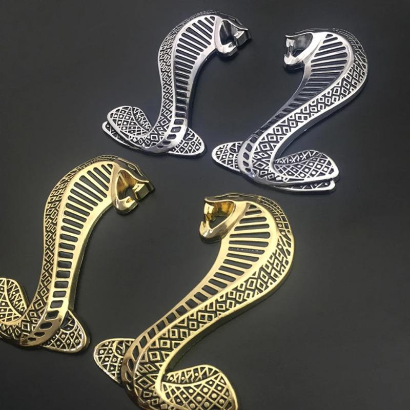 Serpiente Cobra Metálica 3D Cobra Emblema 3D Pegatina Metal Auto Coche