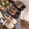 PU-Leder JK Flache Schuhe Schleife Slip-On Loafer Atmungsaktive Mary Jane Schuhe Mädchen