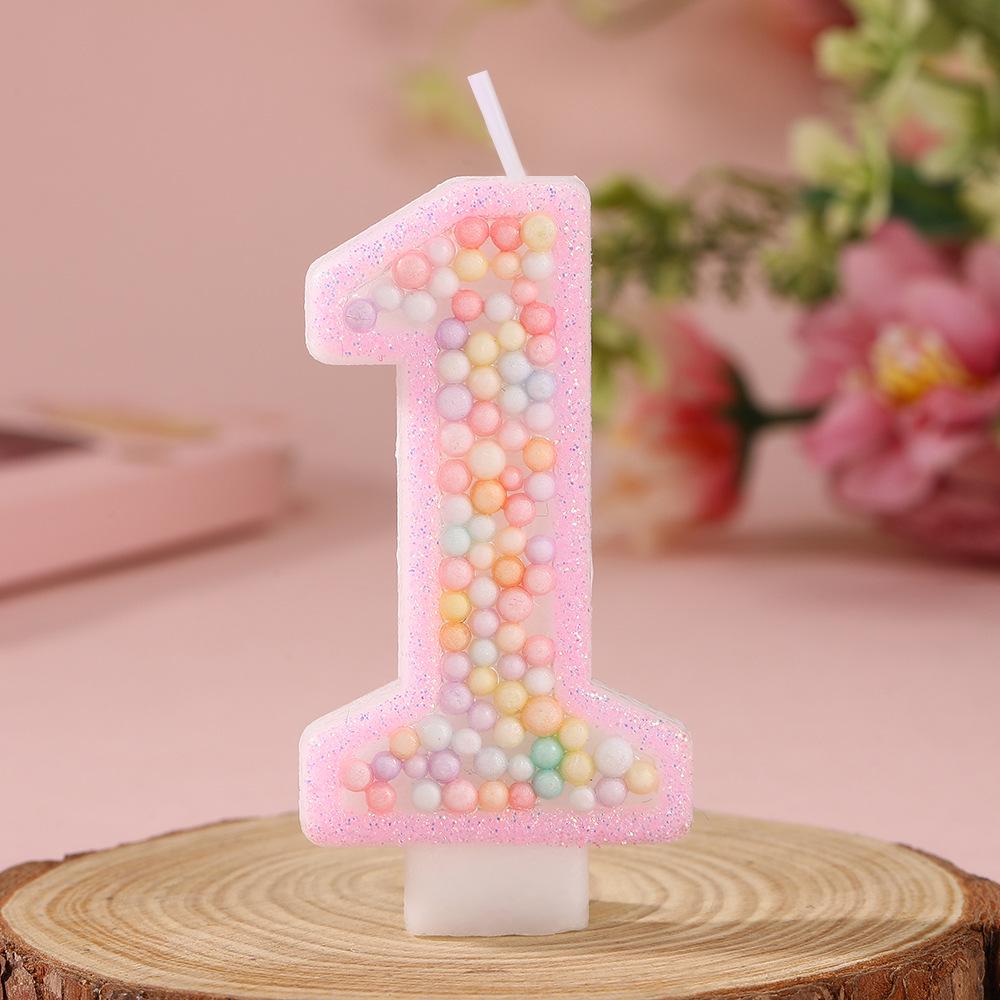 Cross-border Pink Macaron Foam Balloon Birthday Cake Number Candles - Creative Party Decorations