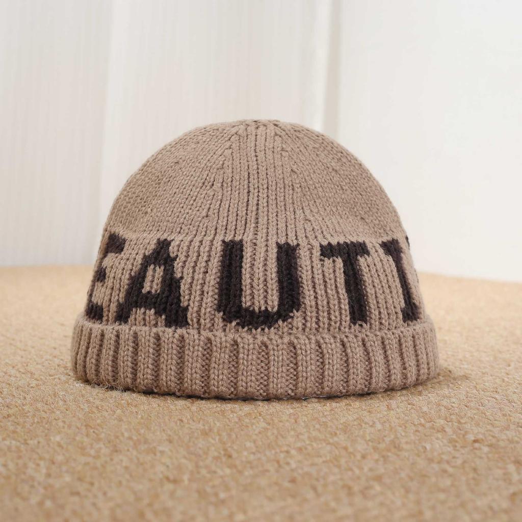 Autumn and winter wool knitted hat fashionable versatile men's and women's winter warm windproof ear protection cold hat spot