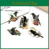 Trendy Geometric Alloy Brooch Featuring Adorable Flying Crow Design Perfect For Unisex Wear