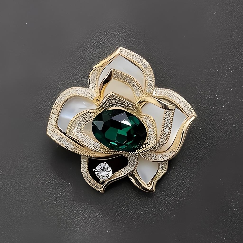 Camellia Brooch, High-end Women's Exquisite Luxury Crystal Brooch, Niche High-end Design Sense Brooch