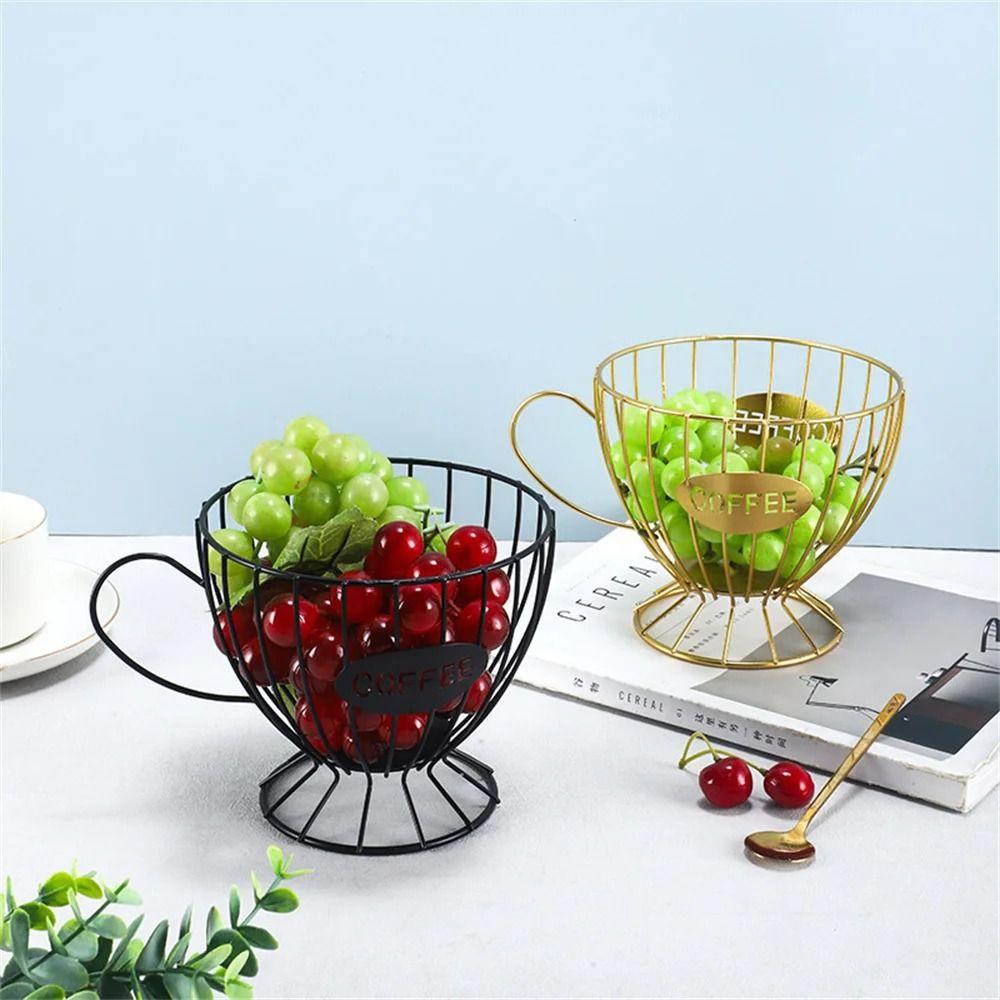 Metal Wire Coffee Capsule Holder Large Capacity Fruit Snack Storage Rack K Cup Organizer  Bar