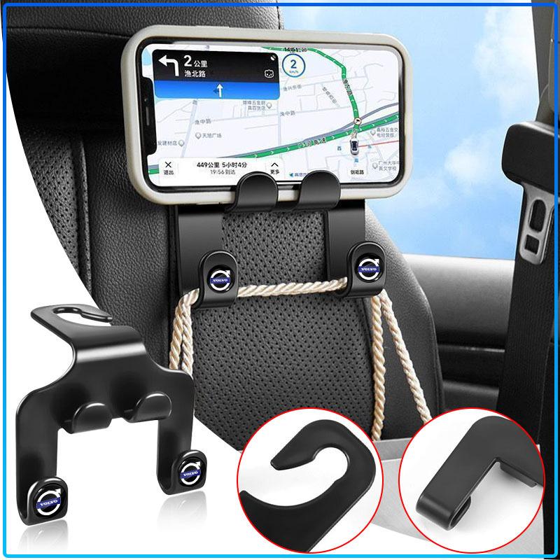 Car Seat Headrest Hook multifunctional Storage Mobile Phone Holder For Volvo Rdesign XC90 S60 XC60 V70 S80 S40 V50 V40 V60 C30 S70
