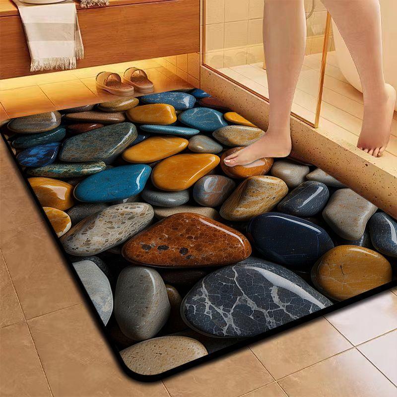 Tappetino da bagno morbido in fango di diatomee ad asciugatura rapida e assorbente d'acqua, tappetino da bagno antiscivolo, tappetino per piedi per bagno/toilette