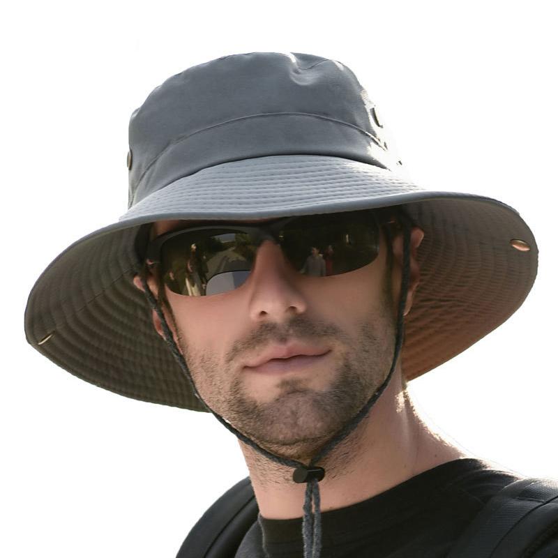 K31 Men s Hat Panama Bucket Hat Outdoor Sun Protection Hats For Men Fashion Summer Hat Sun visor Fisherman s Hat Anti-UV Sun Hat 56-58cm