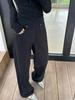 Lu Sheng Unisex Retro Washed Black Bootcut Jeans - Loose Fit, Wide Leg, Casual Pants
